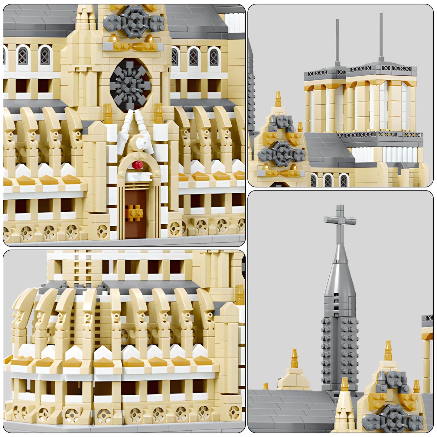 YCJZXMS Notre Dame Cathedral Miniature Block Set (2908 Pieces) - Landmark Model Puzzle Toy, Suitable for Children and Adults as a Gift