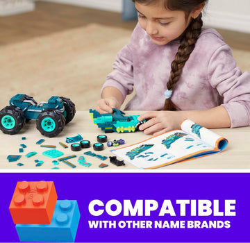 MEGA Construx Hot Wheels Monster Trucks Toy Car Building Set, MEGA-Wrex with 187 Pieces, 1 Micro Action Figure Driver, Red, Kids Age 5+ Years