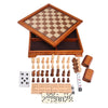 GSE Games & Sports Expert Wooden 7-in-1 Chess, Checkers, Backgammon, Dominoes, Cribbage Board, Playing Card & Poker Dice Game Combo Set (Deluxe)