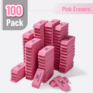 Mr. Pen- Pink Pencil Eraser, 100 Pack, Large Latex Free Block Erasers for School, Office, Art Sketching, Homework, Exams, Clean Smudge-Free Correction