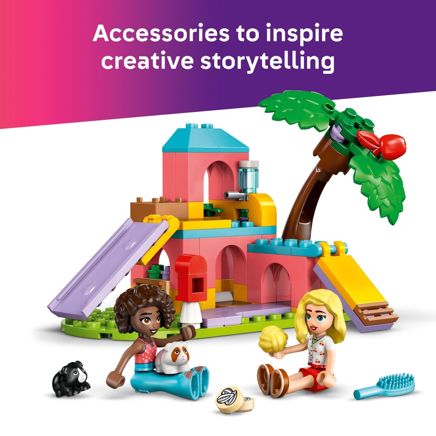 LEGO Friends Guinea Pig Playground - Building Toy Pretend Play Set for Kids, Girls and Boys, Ages 5+ - with 2 Minidolls and 2 Animal Toys - Gift Idea