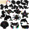 Bright Creations Rainbow Scratch Paper Ocean Animal Ornaments - DIY Doodling Kids Craft Activity - Pack of 50, 5 x 6 in, 10 Designs