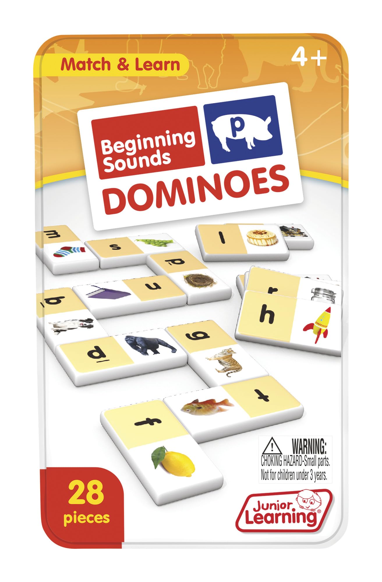 Junior Learning Beginning Sound Dominoes Educational Action Games, Multi (JL492) for 48 months to 96 months