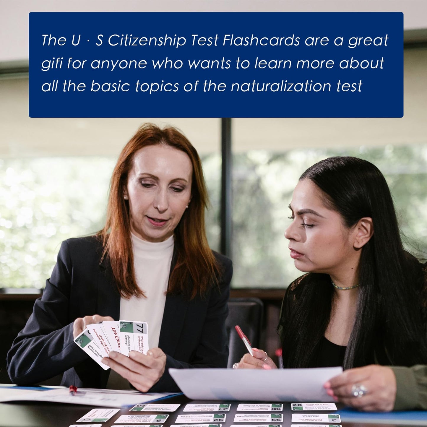 US Civic Test Flash Card 2025 Combo Set with Bilingual Booklet - English/Spanish,Flashcards for The United States Citizenship,Naturalization Study