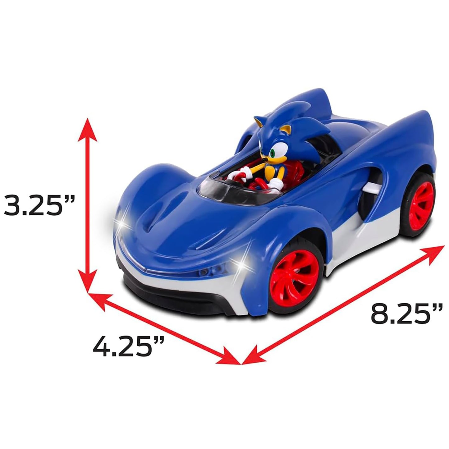 NKOK Team Sonic Racing 2.4GHz Radio Control Toy Car with Turbo Boost - Sonic the Hedgehog 601, Features Working Lights, Adjustable Front Wheel