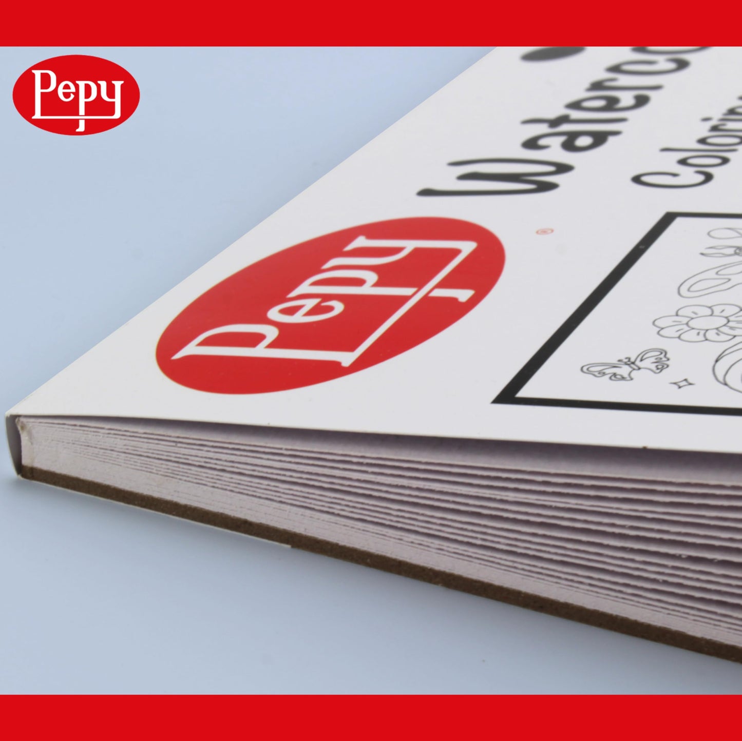 Pepy Watercolor Coloring Book 20 Sheets Total with 10 Plain and 10 Pre-Printed Design Sheets; 9 inches by 12 inches