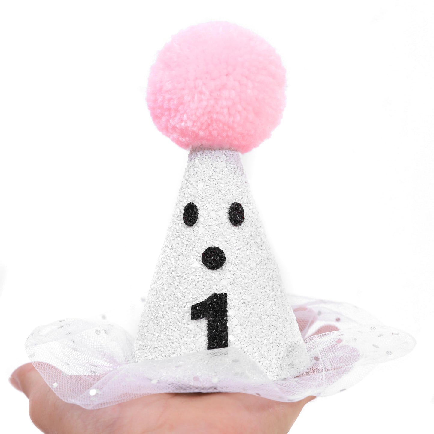 HIKLO Halloween Ghost Birthday Hat for Girls - Pink Ghost Tulle First Birthday Hat, Spooky One Birthday Hat, Little Boo Birthday Hat, Cute Halloween
