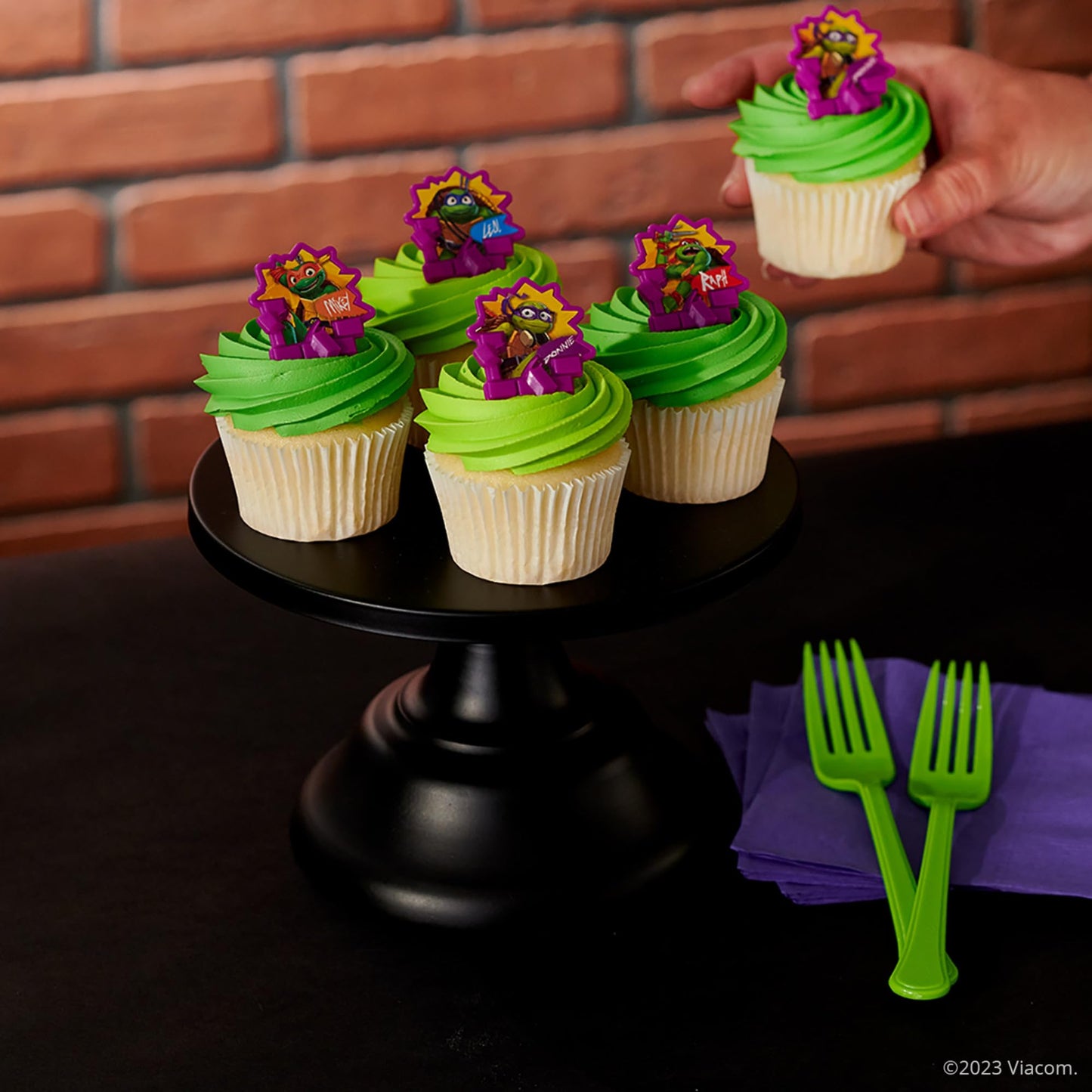 DecoPac Teenage Mutant Ninja Turtles Turtle Power Rings, Cupcake Decorations For Birthday Party, Cakes, And Celebrations - 24 Pack