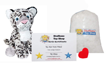 Stuffems Toy Shop Make Your Own Stuffed Animal Mini 8 Inch Winter the Snow Leopard Kit - No Sewing Required!