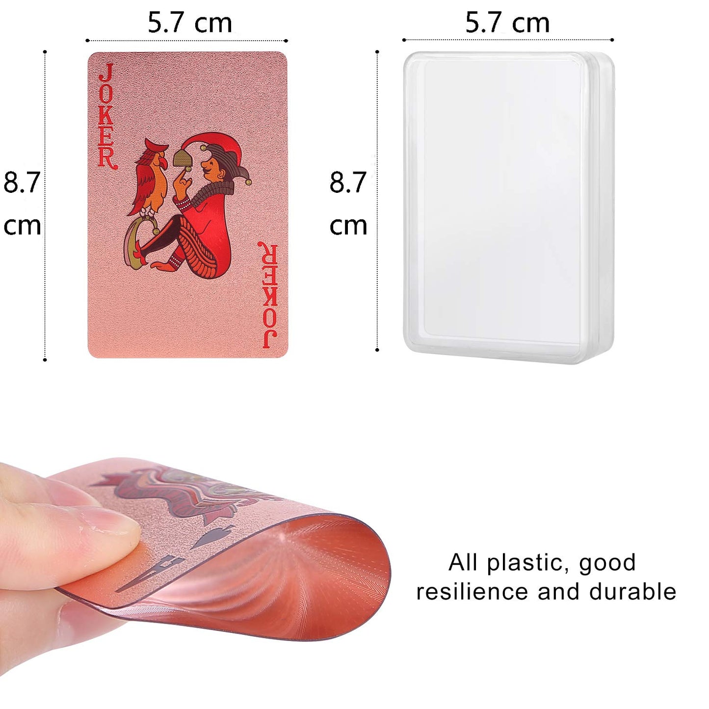 GORCHEN Playing Cards Waterproof Plastic Foil Poker Cards Set Magic Tricks Tool for Men Women Party Game Show Festival, Gold Silver Pink Black