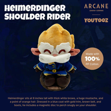Youtooz Arcane Heimerdinger 6" Shoulder Rider Plush - Heimerdinger Plushie Figure from Netflix Arcane TV Show - League of Legends Plush