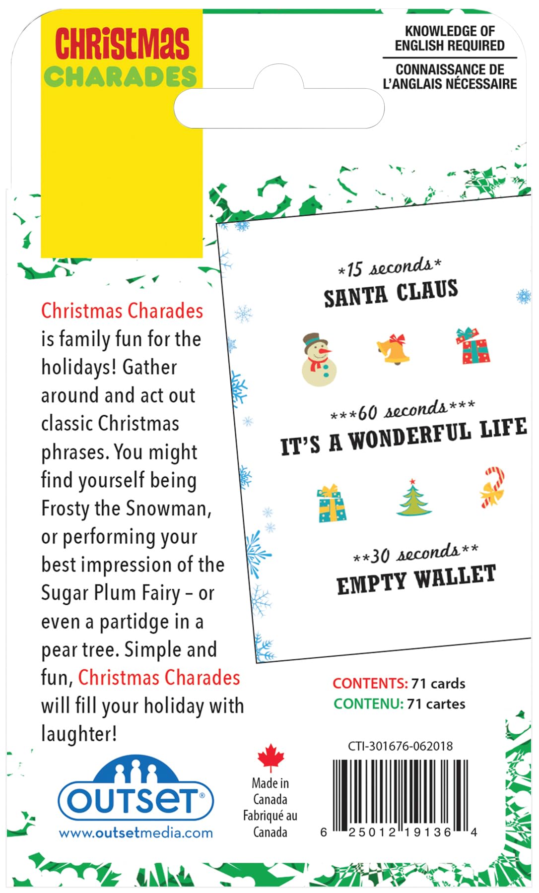 Outset Media - Christmas Charades Card Game - Contains 210 Charades 4 or More Players for Ages 8 and up