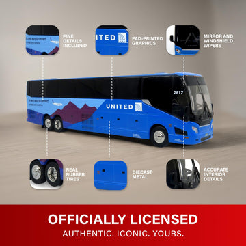 Iconic Replicas 1:87 Prevost H3-45 Coach: Landline/United Airlines - 1:87 Scale (HO)