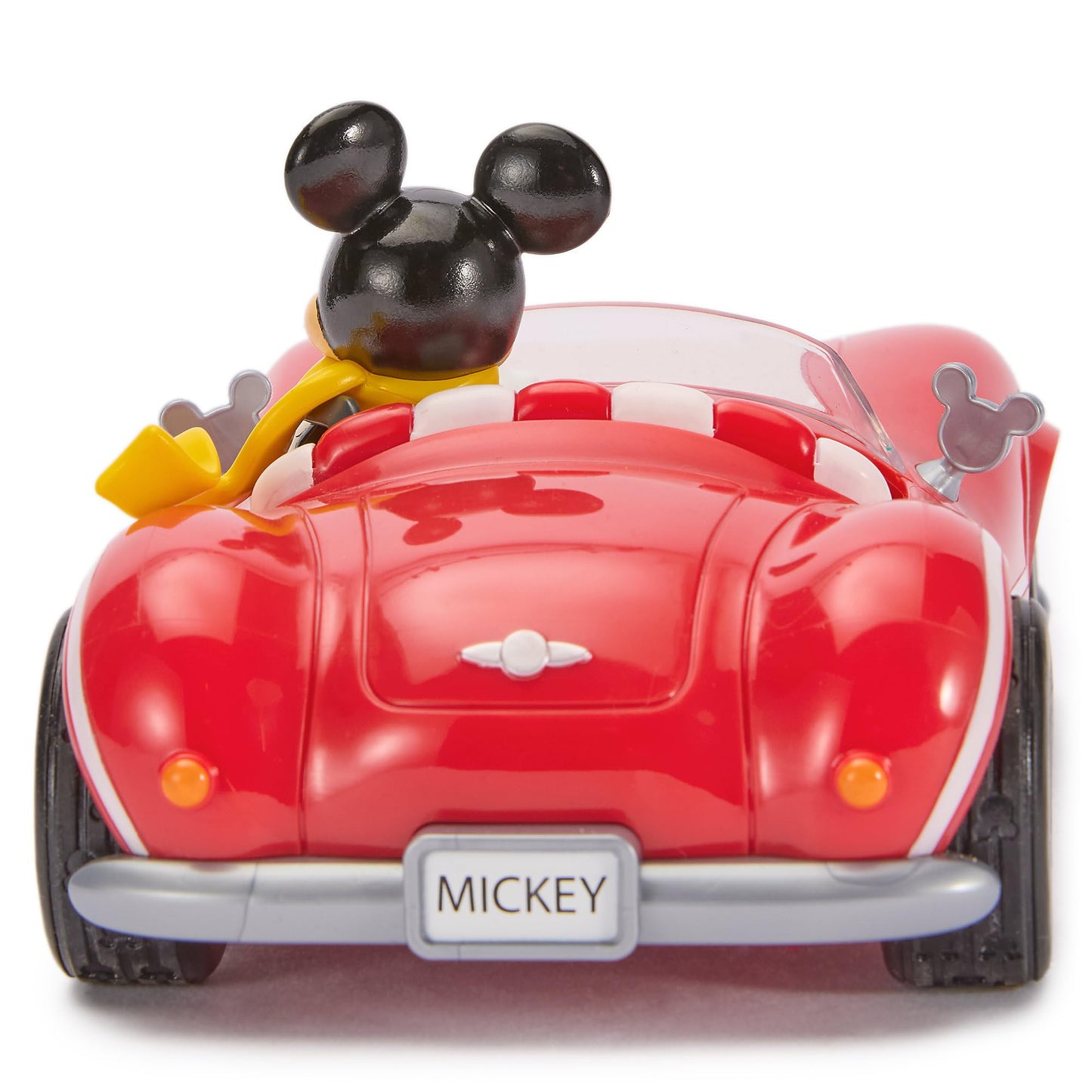Disney Store Official Mickey Mouse's Vintage Remote Control Car for Kids - Glossy Red Convertible Roadster with Lights & Sounds, Fun RC Car - Mickey