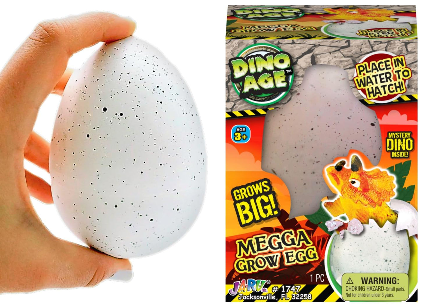 JA-RU Dino Age Giant Hatching Dinosaur Eggs - Water Growing Toys for Kids (6 Eggs Assorted) Educational Science Toys, Dinosaur Party Favors & Goodie
