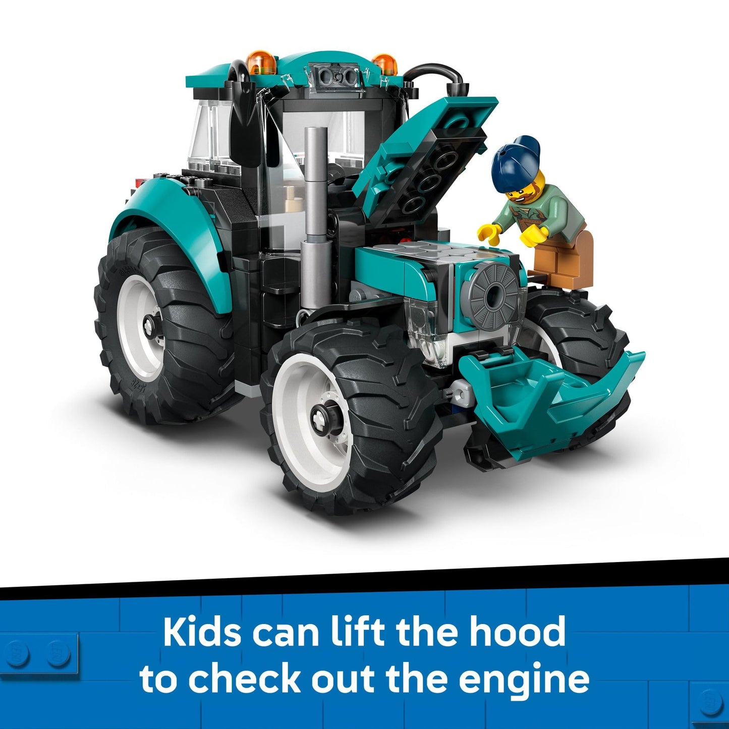 LEGO City Tractor Building Toy for Kids - Pretend Play Farm Vehicle for Boys & Girls, Ages 7+ - Tractor Toy W/Farmer Minifigure - Gift Idea