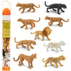 Safari Ltd. Big Cats TOOB - 9 Mini Figurines Including Lion, Tiger, White Tiger, Jaguar, Black Jaguar, Mountain Lion, Cheetah, Leopard, and Ocelot