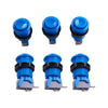Easyget 6 Piece HAPP Type Standard Arcade Push Button with Microswitch for Mame/Jamma/Arcade Video Games - 30MM Arcade Buttons (Blue)