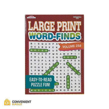 Word Search Puzzle Book Bundle (4-Pack Bundle) Easy-to-Read Large Print | 80 Challenging Searching Games Each | Men, Women, Adults, Seniors | Less Eye