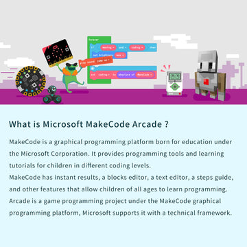 ELECFREAKS Retro Coding Arcade for Microsoft Makecode DIY Programmable Handheld Game Console Suitable for STEM Education, Game Programming Learning