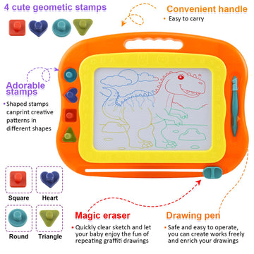 BABLOCVID Magnetic Drawing Board Toddler Toys for Girls Boys, 15 Inch Erasable Doodle Board for Kids Colorful Etch Education Sketch Doodle Pad Toddler