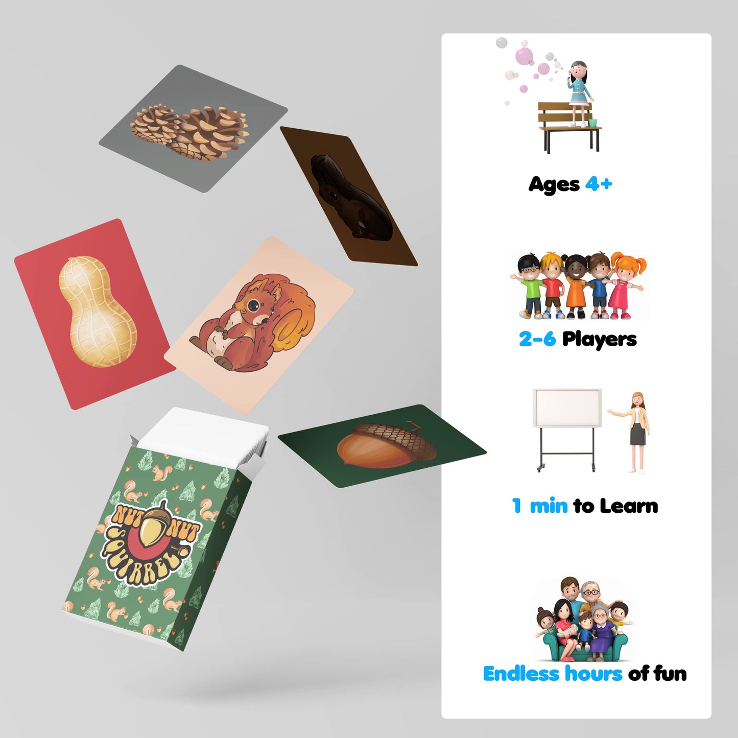 nut nut Squirrel! - A Quick, Nutty Card Game for Kids & Families. Guard Your Nuts from Those Sketchy Squirrels in a Game Filled with Strategy