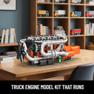 Mould King Heavy Truck Engine with Transmission, Engine Model Kit that Runs, Engines Building Blocks Set for Adults with Battery and Motor, STEM Toy