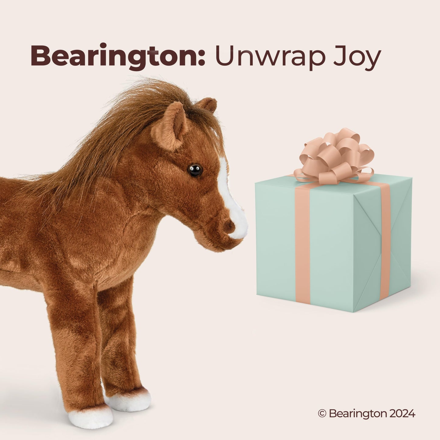 Bearington Collection Blaze Plush Stuffed Animal Brown Horse 13.5 inches - Horse Plush