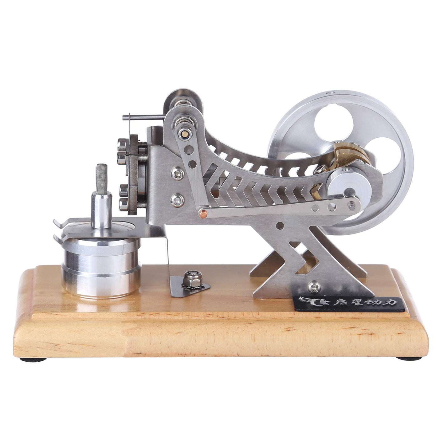 ENGINEDIY Engine Model Kit for Adults - DIY All-Metal Vacuum Stirling Engine Stem Steam Model Set with Solid Wood Baseplate Build Your Own Stirling