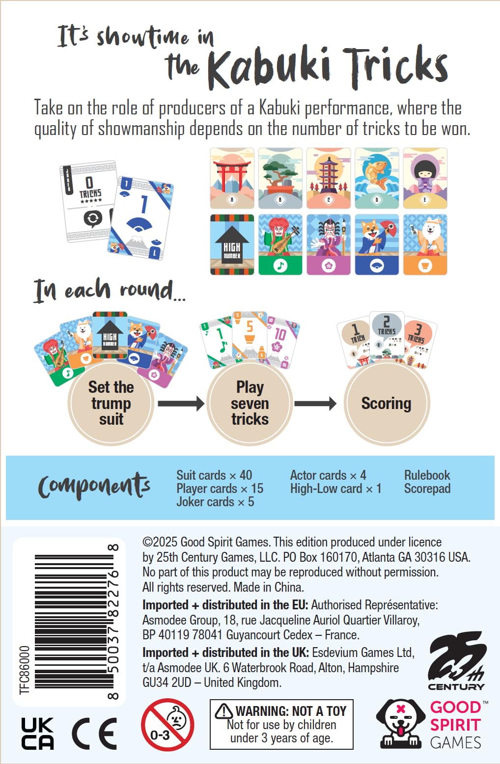 25th Century Games Kabuki Tricks Card Game - Trick-Taking, Strategic Play for 3-5 Players, Ages 10+ | Kids & Adults