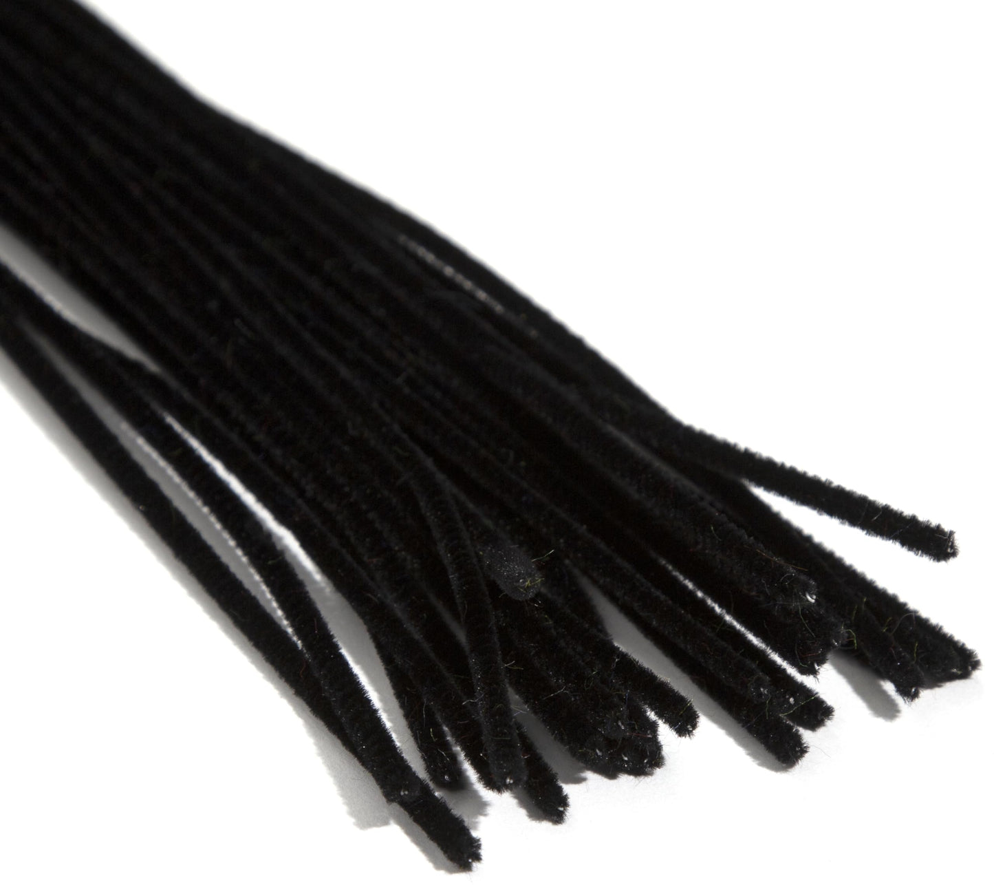 Black Chenille Stem Pipe Cleaners, 3mm x 12 inch, 25 Pack