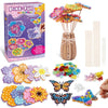 FORESTDREAM DIY Push-in Flower Bouquet Craft Kit, Creative Arts & Crafts Toys for Girls Ages 4-12, Fun Activity with 8 Flowers & 2 Butterflies
