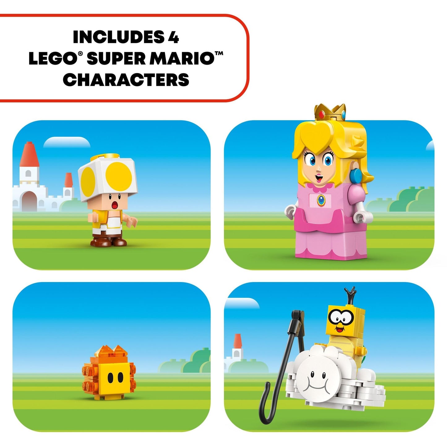 LEGO Super Mario Adventures with Interactive Peach Princess Toy, Super Mario Playset for Kids, Yellow Toad Figure, Nintendo Toy Gift for Girls, Boys