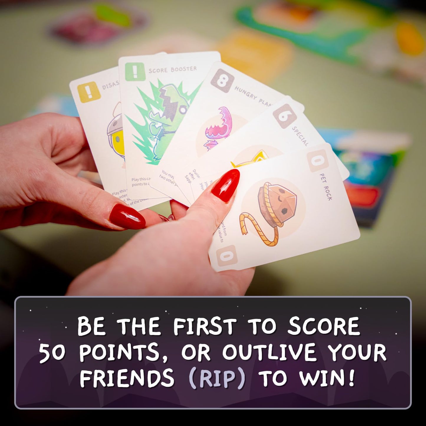 Unstable Games Happy Little Dinosaurs Board Game - Funny Card Game for Adults and Kids - Family Board Games for 2-4 Players, Ages 8 and Up, From