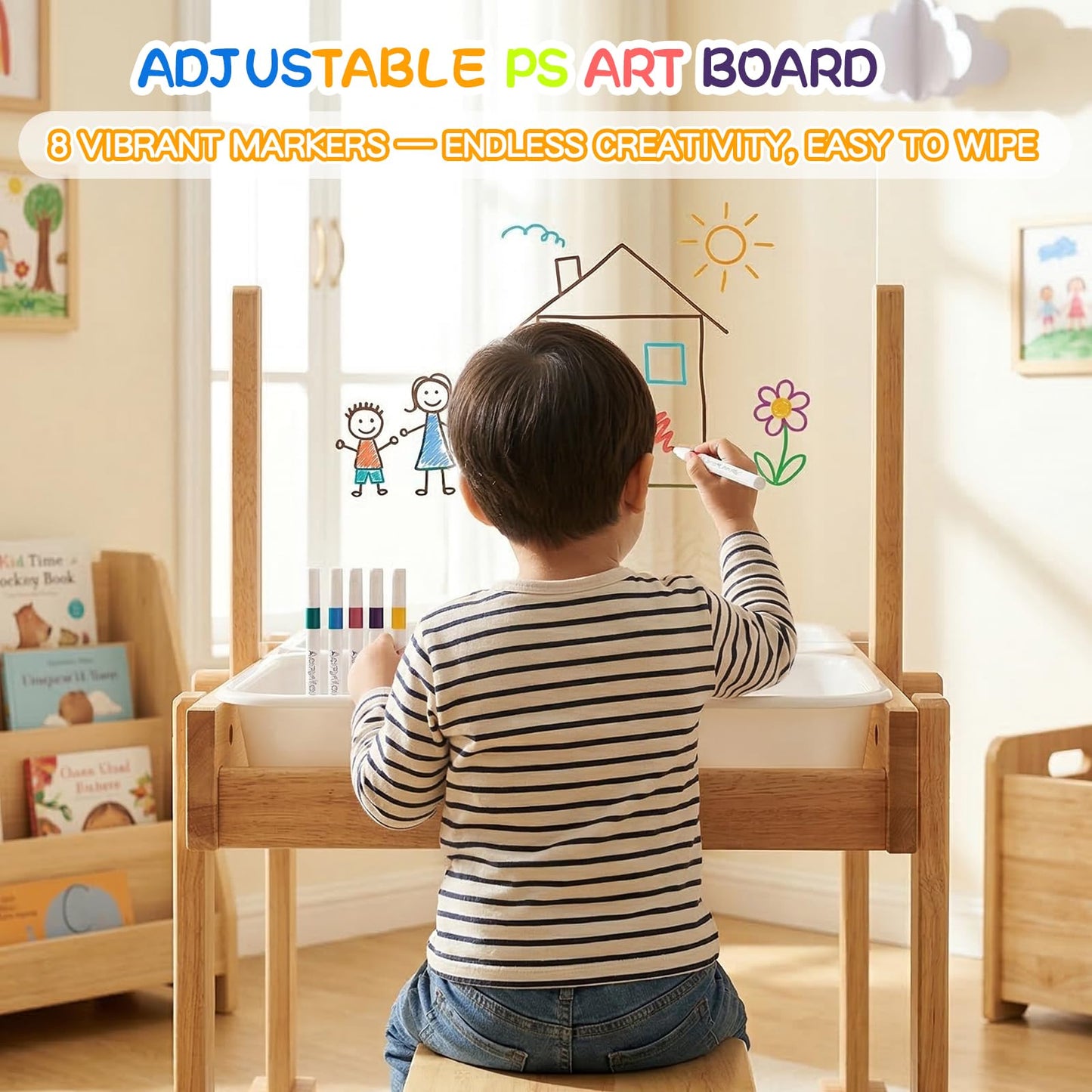 ZMLBTF Sand and Water Table for Toddlers, Wooden Activity Sensory Table