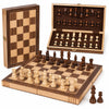 Wooden Chess Set, 11" Folding Travel Chess Board Game for Adults and Kids Portable Classic Chess Board with Solid Wood Pieces & Storage, Beginner
