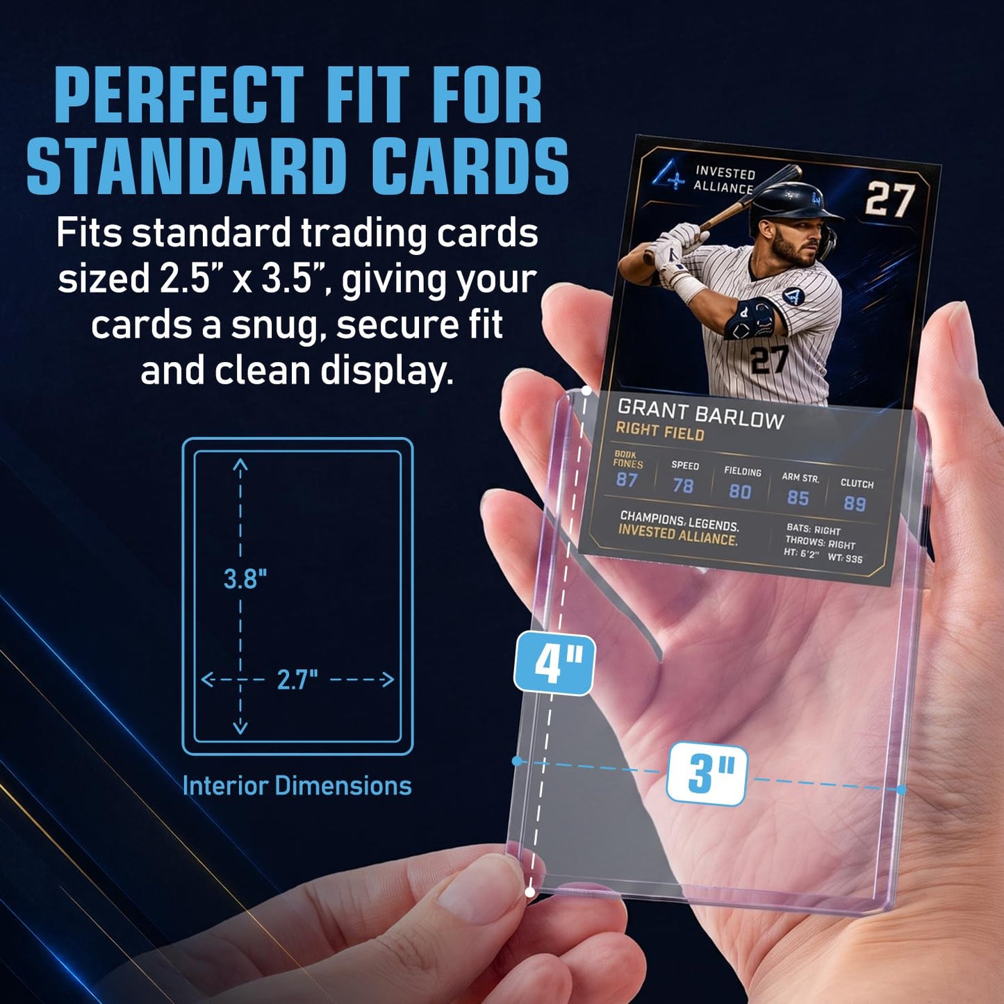 Premium Seamless 20PT - 360PT Thick Top Loaders for Cards | Top Loader Card Holder, Baseball Card Sleeves Hard Plastic, Hard Trading Cards Sleeves