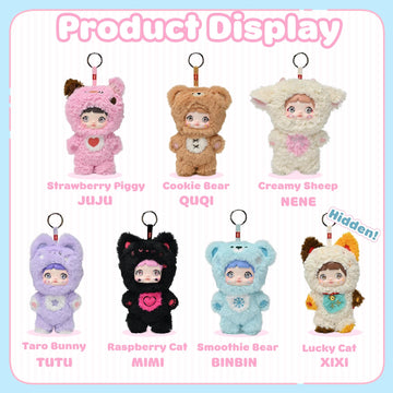 Mckkymi Plush Blind Box, Kawaii Nommi Cute Series Stuffed Blind Box Doll 6 PCS, Kawaii Mystery Plush Toys Collectible for Birthday Gift,Christmas