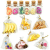 13 Packs Cute 1:12 Miniature Dollhouse Food Lollipop Toast Cheese Bread Donut Fruit Slice Jar Glass Bottle Mini Kitchen Scene Model Simulation DIY