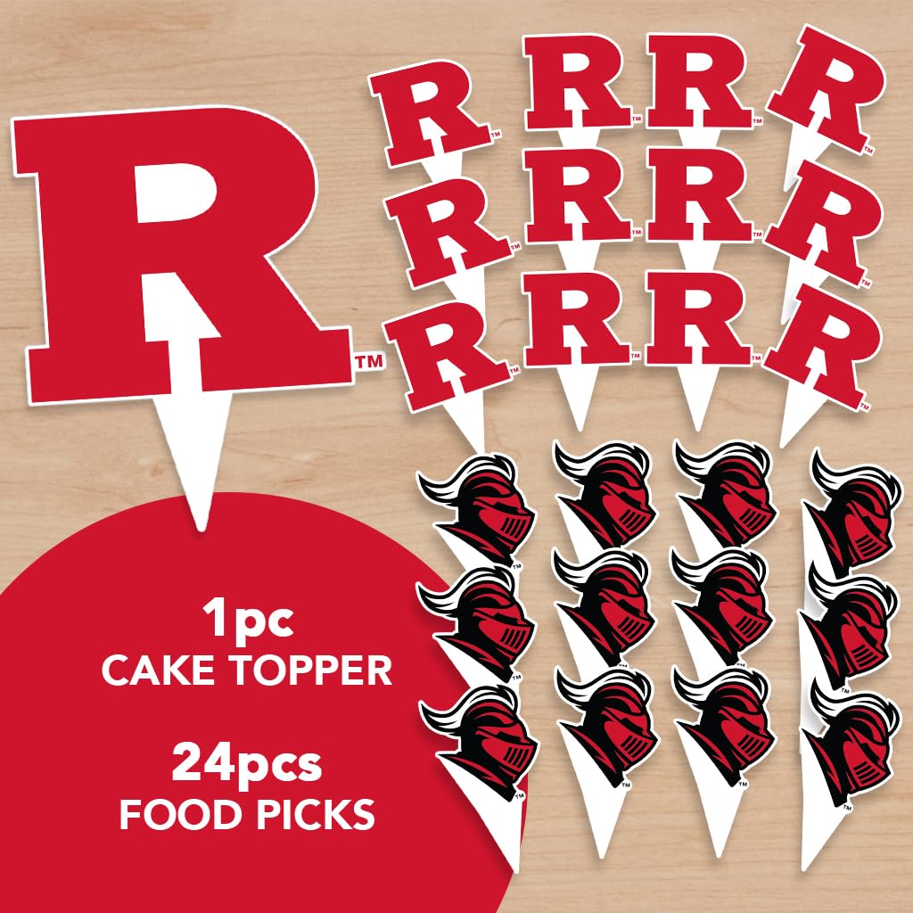 Desert Cactus Rutgers University Cupcake Topper and Cake Toppers Set - Scarlet Knights 25 Pcs Party Supplies, Decorations and Favors