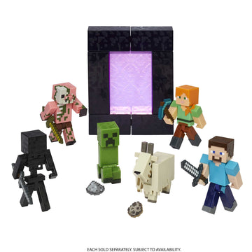 Mattel Minecraft Craft-A-Block Wither Skeleton Figure, Authentic Pixelated Video-Game Character, Action Toy to Create, Explore and Survive