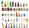 50Pcs Miniature Drink Bottles Adults Dollhouse Soda Pop Cans Pretend Play Kitchen or Supermaket Game Party Accessories Toys for Boys and Girls Kitchen