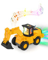 Kizmyee Automatic Excavator Toy with Music & 3D Lights, Battery Powered Construction Vehicle for Kids Ages 3-6, Boys Girls Gift for Birthday Christmas