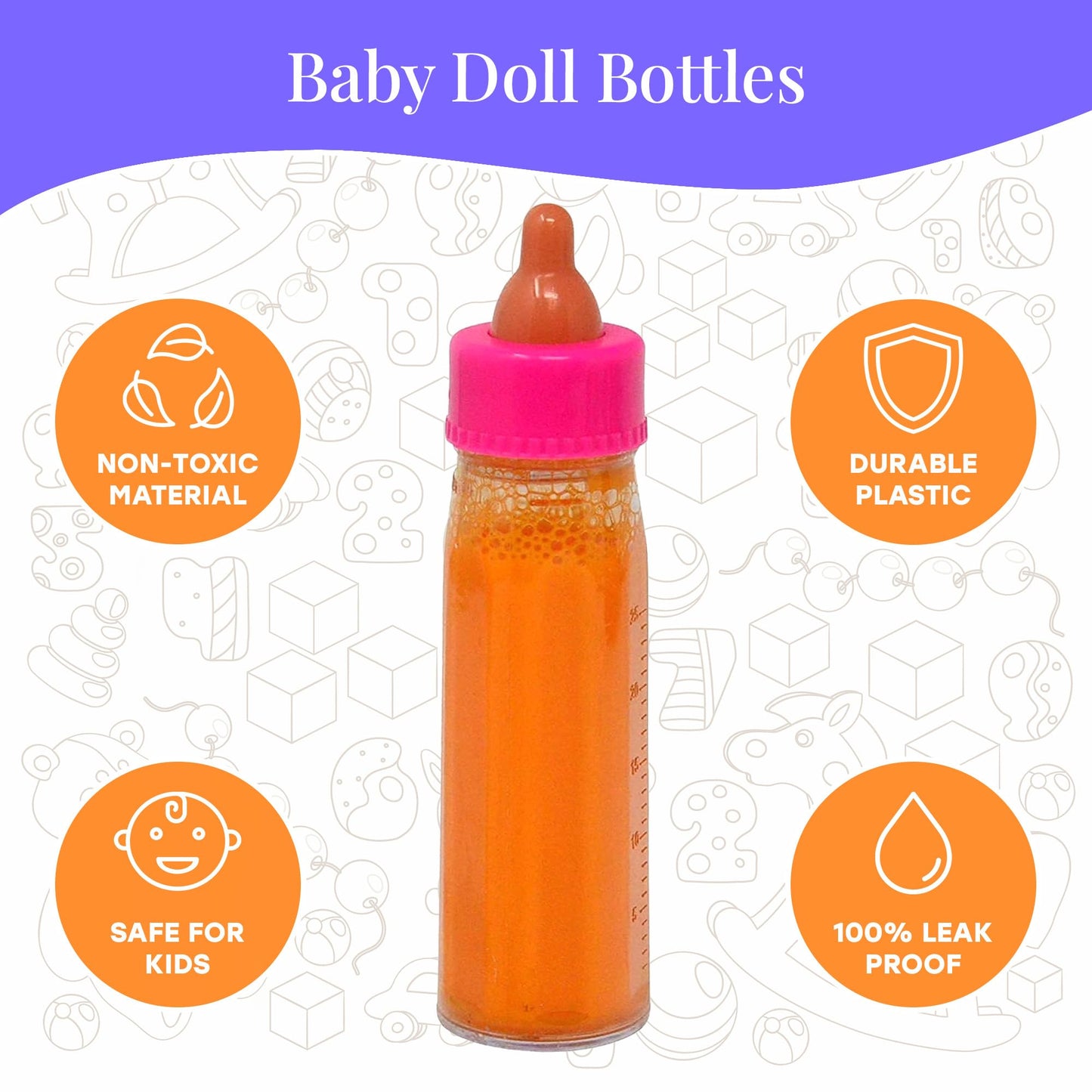 The New York Doll Collection Baby Doll Accessories, Doll Magic Bottles & Doll Feeding Set