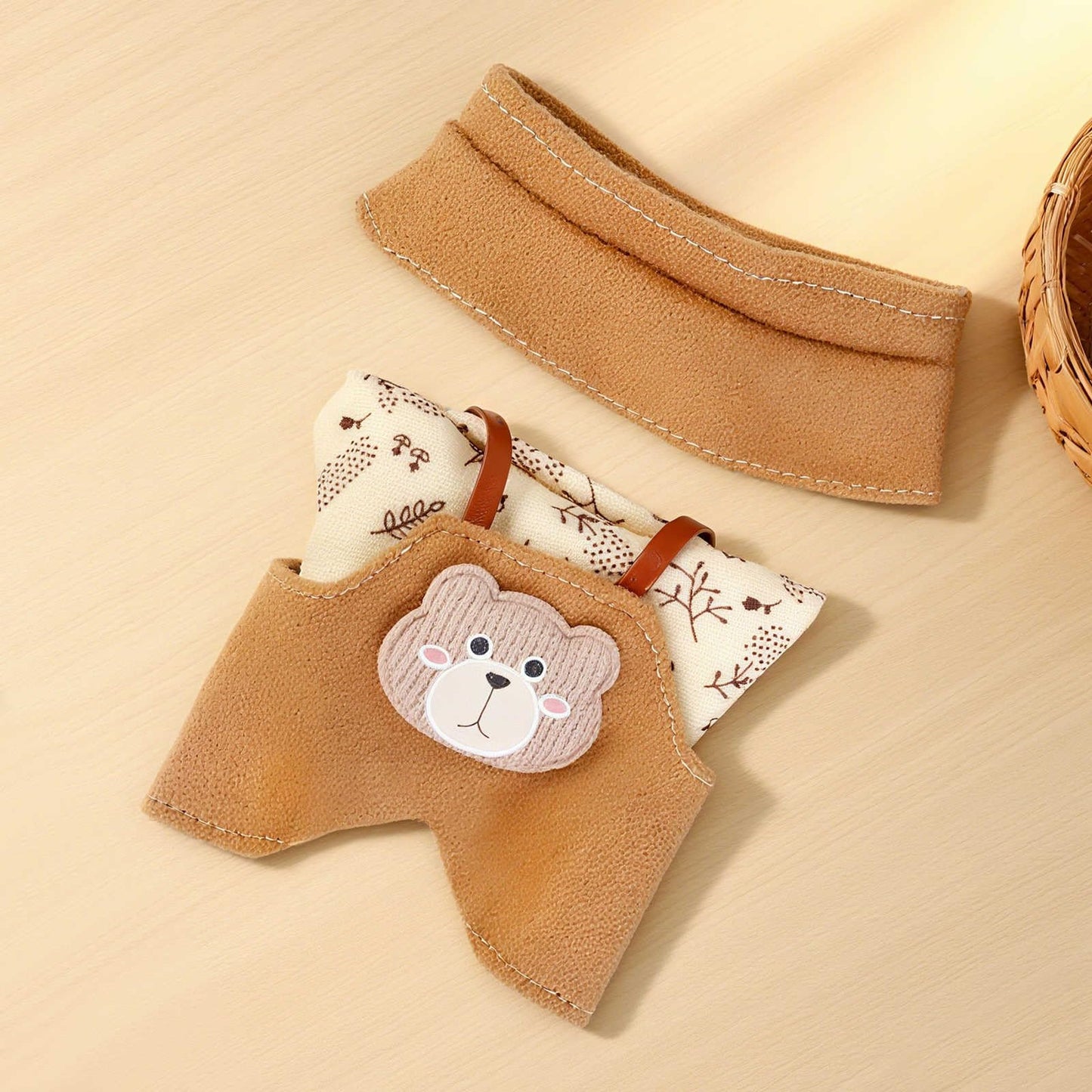 Abincee 17cm Doll Clothes Compatible with Labubu,Premium Doll Outfit Set Fashion Designed Dresses (Khaki)