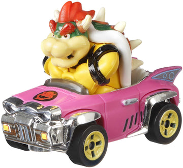 Hot Wheels GBG31 Mario Kart 1:64 Die-Cast Bowser with Badwagon Vehicle,Multicolour