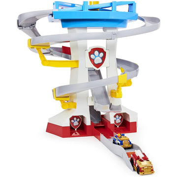 Paw Patrol Adventure Bay Lookout Tower Playset With 2 Die-Cast 1:55 Vehicles (Chase and Marshall): Twin Track Rescue Way 25 Pc Set With Launching