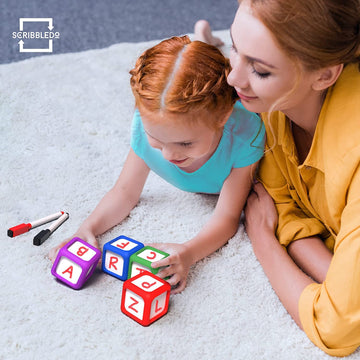 Set of 8 Dry Erase Dice 2x2 inches Multipurpose Colorful Write On Wipe Off Dry Erase Blocks Blank Dice to Draw Letters Numbers and Much More