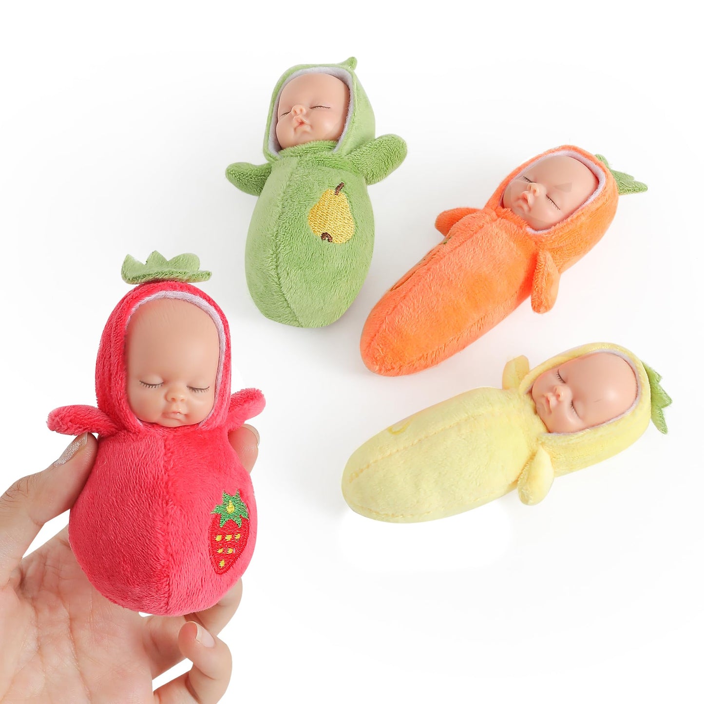 Enjoyin 4 inch Mini Baby Doll Playset Includes 6 Soft Baby Dolls and a Storage Bag Realistic Looking Small Baby Dolls Set for Toddlers