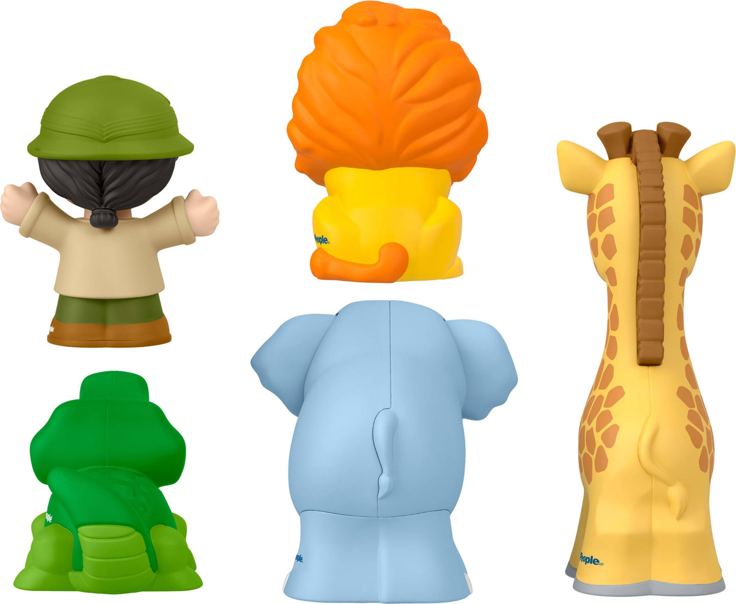 Fisher-Price Little People Go Wild Figure Pack - Safari Adventure 5-Piece Set with Lion, Elephant, Giraffe & Alligator | Jungle Animal Playset